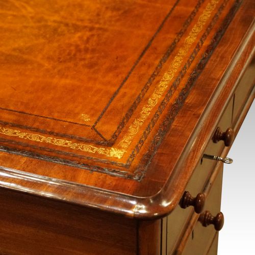 fig 1. Antique Victorian mahogany pedestal desk