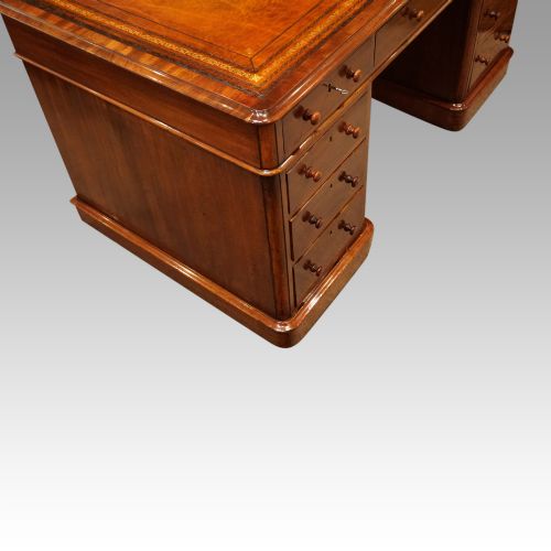 fig 3. Antique Victorian mahogany pedestal desk