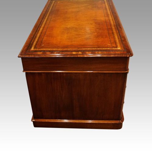 fig 4. Antique Victorian mahogany pedestal desk