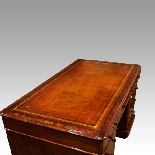 fig 5. Antique Victorian mahogany pedestal desk