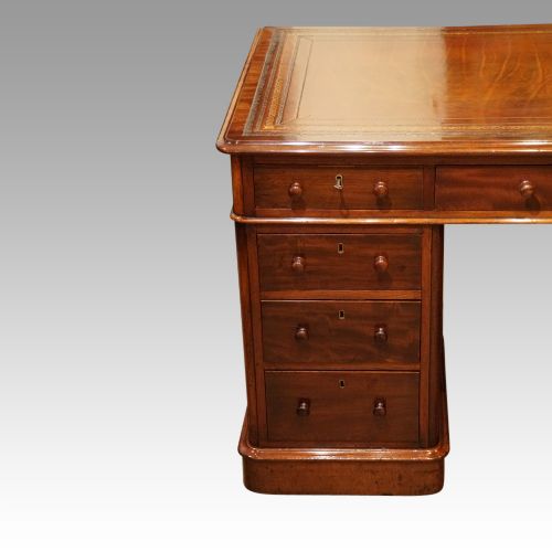 fig 6. Antique Victorian mahogany pedestal desk