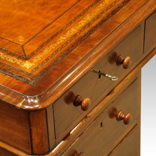 fig 8. Antique Victorian mahogany pedestal desk