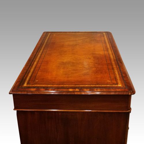 fig 9. Antique Victorian mahogany pedestal desk