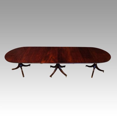 George V Mahogany 3 Pillar Dining Table