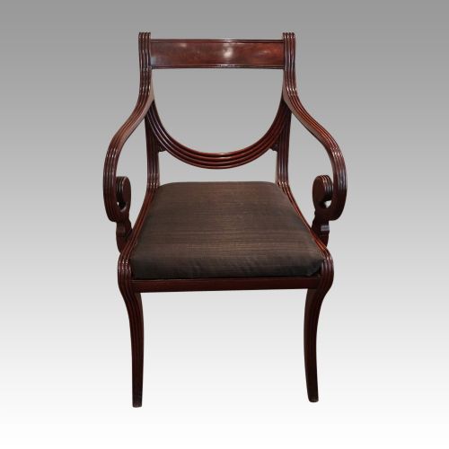 fig 6. Antique Set of 10 Regency mahogany dining chairs