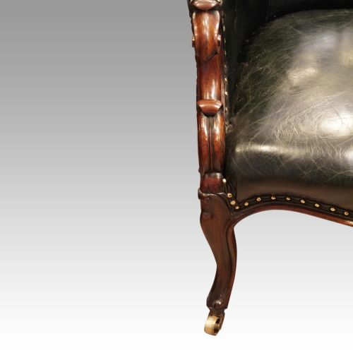 fig 1. Victorian green leather easy chair