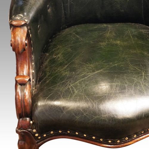 fig 3. Victorian green leather easy chair