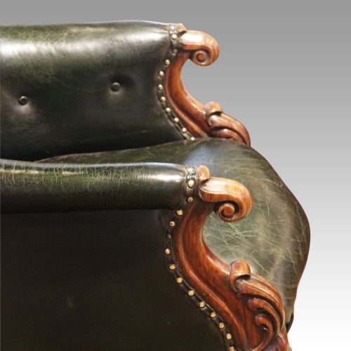 fig 6. Victorian green leather easy chair