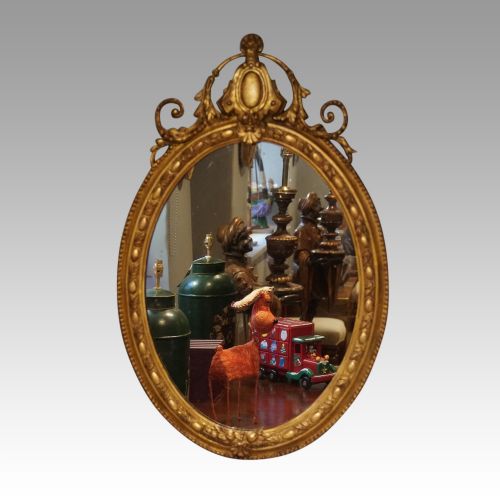 Antique Gilt Oval Mirror