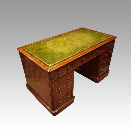fig 1. Victorian mahogany pedestal desk
