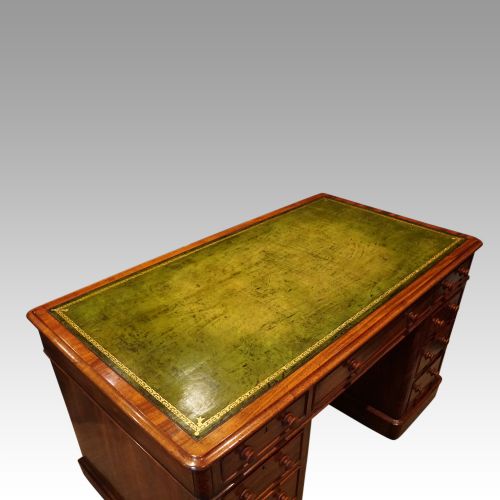 fig 5. Victorian mahogany pedestal desk