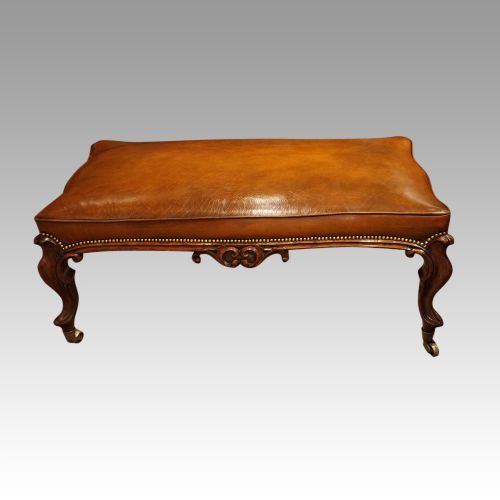 Large Victorian Leather Stool