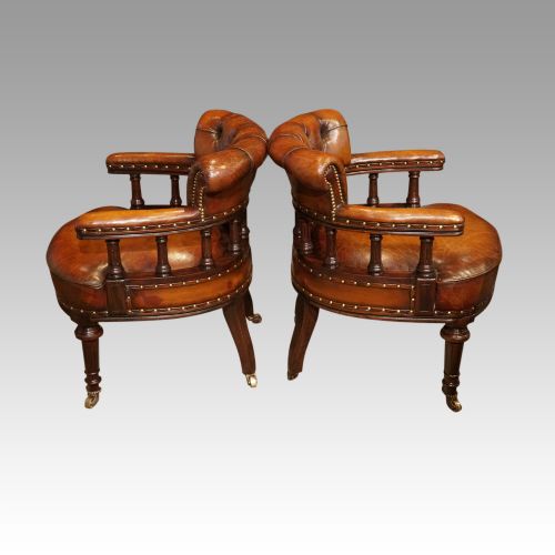 fig 5. Pair of Victorian leather desk chairs