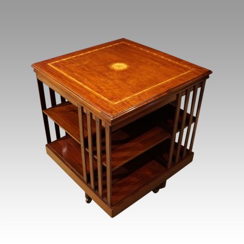 Edwardian Inlaid Revolving Bookcase