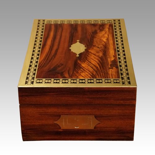 fig 2. Antique rosewood cut brass box