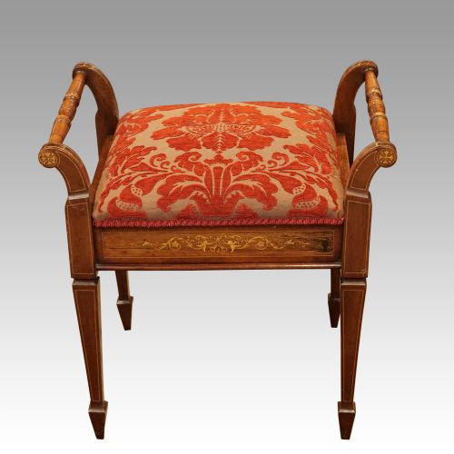 Edwardian Inlaid Piano Stool