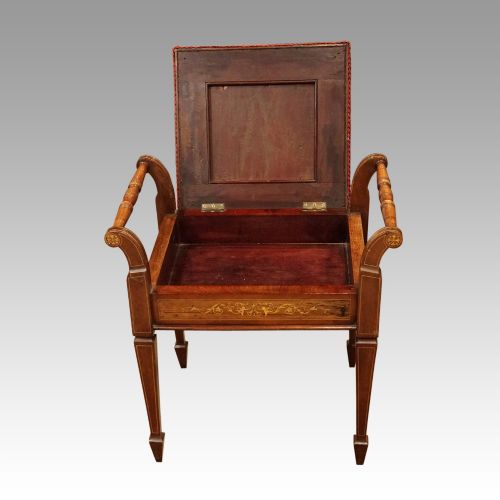 fig 3. Edwardian inlaid piano stool