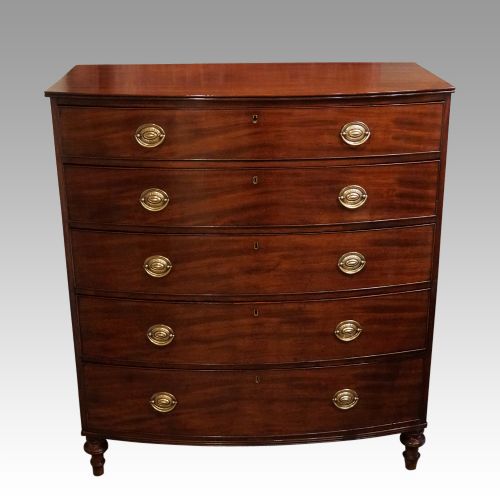 Regency Mahogany Bow Fronted Chest