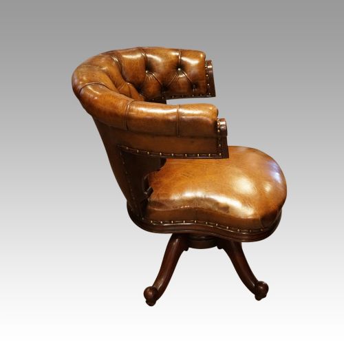 fig 3. Victorian leather revolving desk chair