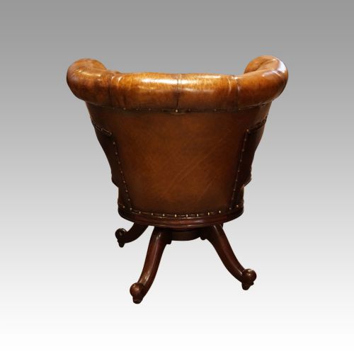 fig 6. Victorian leather revolving desk chair