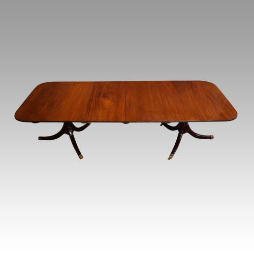 George V Mahogany Twin Pillar Dining Table