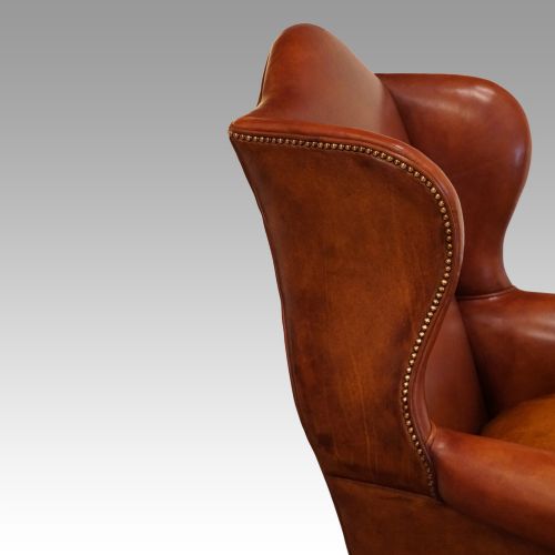 fig 2. Pair of Georgian style leather wing chairs