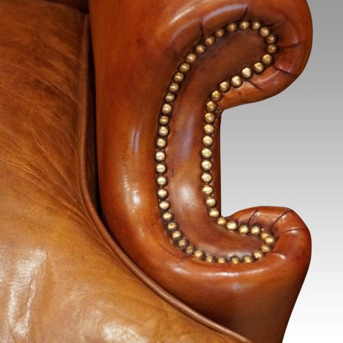 fig 3. Pair of Georgian style leather wing chairs