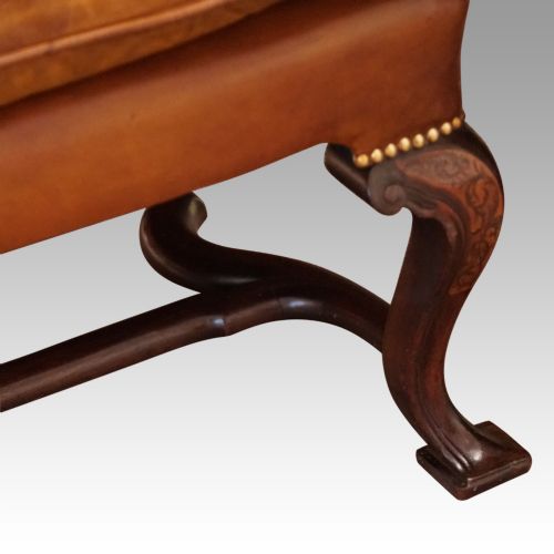 fig 4. Pair of Georgian style leather wing chairs