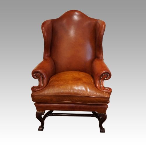 fig 5. Pair of Georgian style leather wing chairs