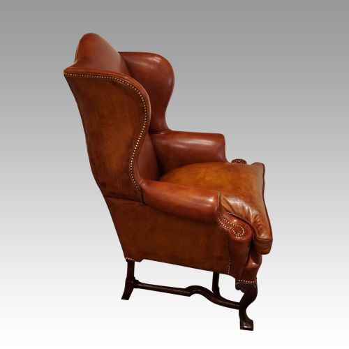 fig 7. Pair of Georgian style leather wing chairs
