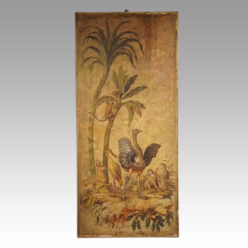fig 1. Pair Antique large painted wall panels