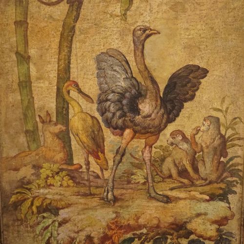 fig 3. Pair Antique large painted wall panels