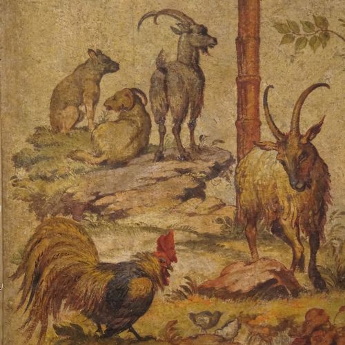 fig 4. Pair Antique large painted wall panels