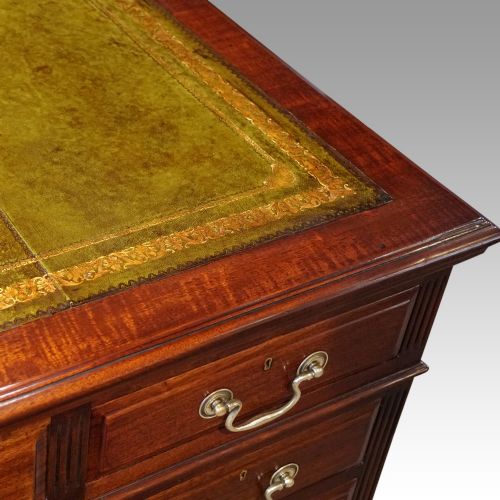 fig 4. Edwardian mahogany large pedestal desk