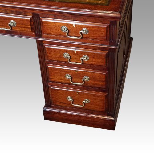fig 5. Edwardian mahogany large pedestal desk
