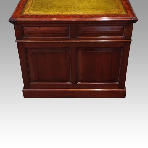 fig 7. Edwardian mahogany large pedestal desk