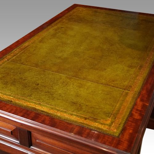 fig 8. Edwardian mahogany large pedestal desk