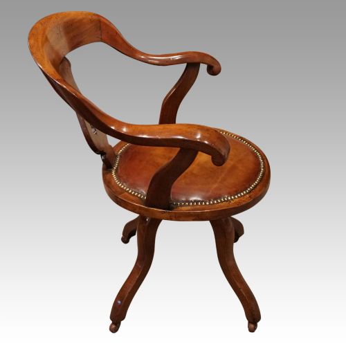 fig 4. Victorian mahogany revolving desk chair
