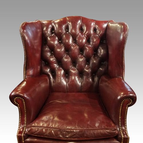 fig 2. Pair of George VI leather wing chairs
