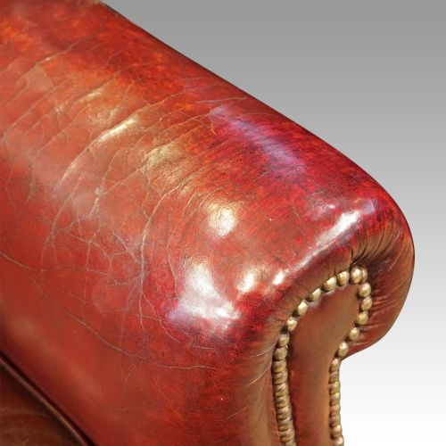 fig 3. Pair of George VI leather wing chairs
