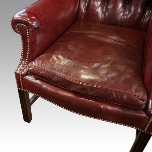 fig 8. Pair of George VI leather wing chairs
