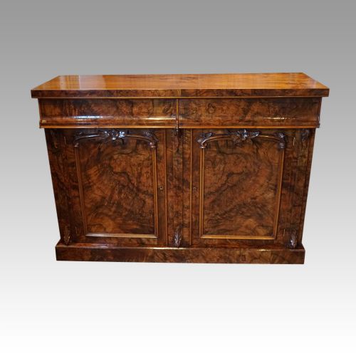 Victorian Burr Walnut Chiffonier Sideboard