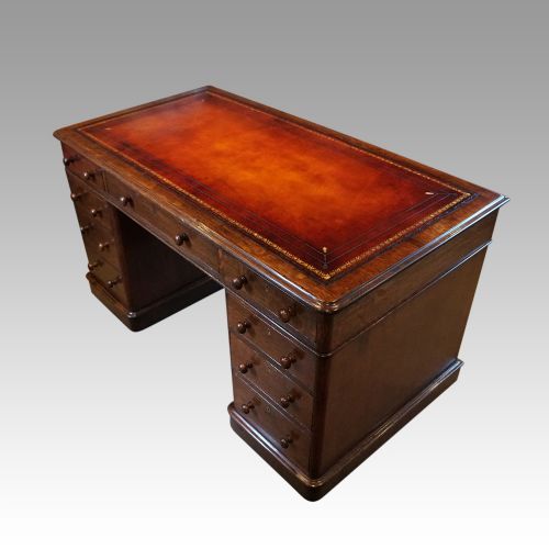 fig 1. Victorian oak pedestal desk