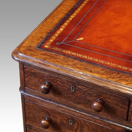 fig 3. Victorian oak pedestal desk
