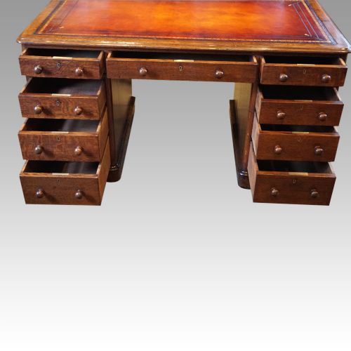 fig 4. Victorian oak pedestal desk