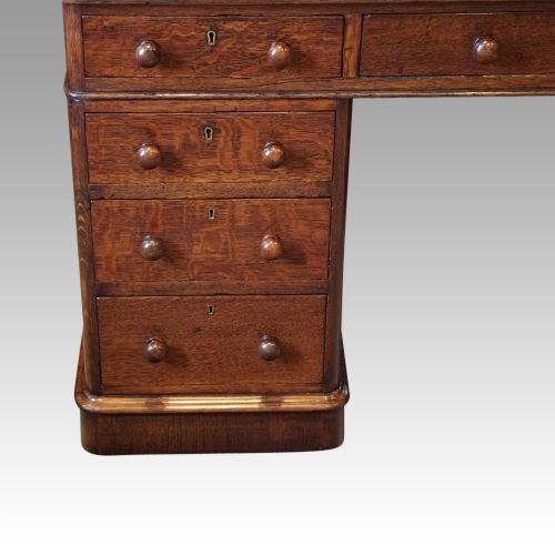 fig 6. Victorian oak pedestal desk