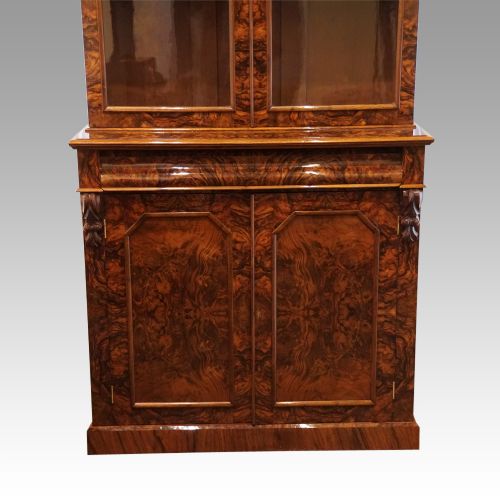 fig 3. Victorian burr walnut library bookcase