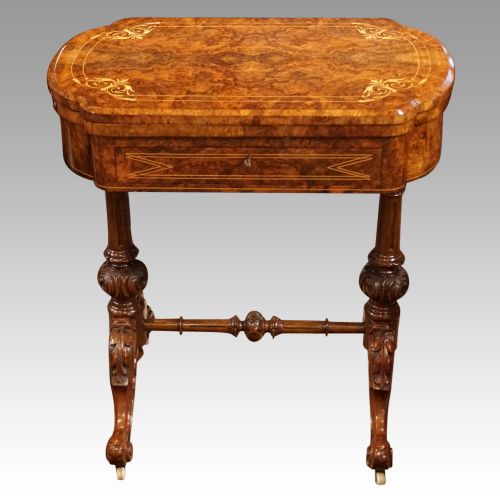 Victorian Inlaid Walnut Backgammon Table