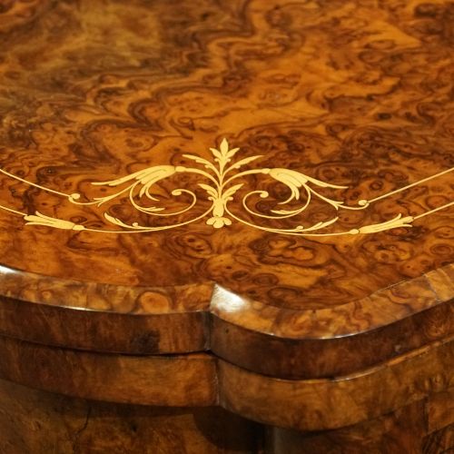 fig 3. Victorian inlaid walnut backgammon table