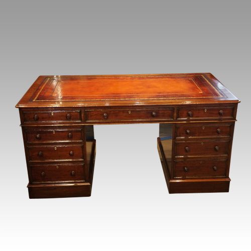 Victorian Mahogany Pedestal Desk 150cms